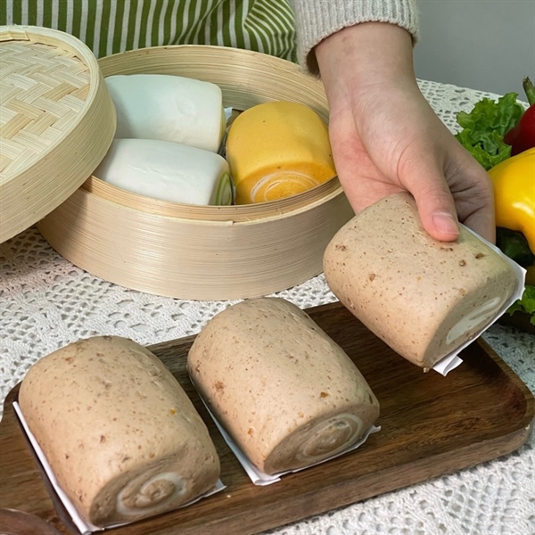 Bánh bao chay lúa mì nguyên cám ARILAH 60g (6 cái/ Gói) - Image 3