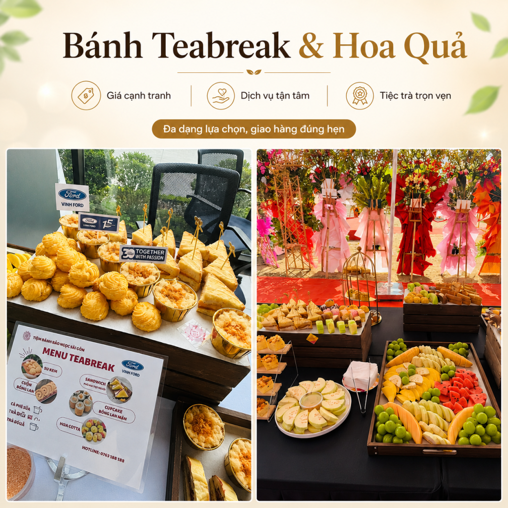 B&aacute;nh teabreak & hoa quả cho sự kiện
