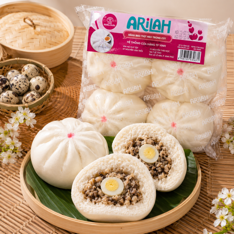 B&aacute;nh bao thịt heo nh&acirc;n trứng c&uacute;t ARILAH 140g (4 c&aacute;i/G&oacute;i)